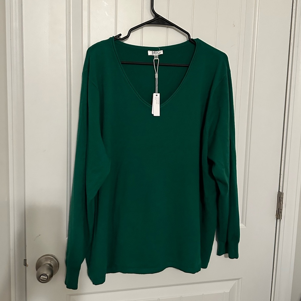 Green V-Neck Sweater